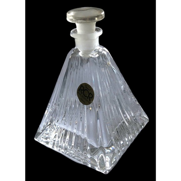 RCR ROYAL CRYSTAL ROCK 5" PYRAMID CRYSTAL PERFUME BOTTLE/STOPPER/SEAL/SALE! - Picture 9 of 10